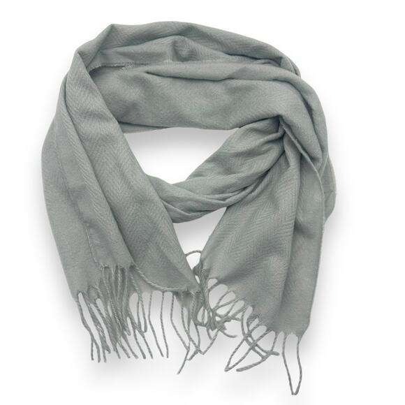 NWT Style & Co Women's Solid Fringe-Trim Scarf Light Gray Plush Soft Rectangle - Picture 11 of 16